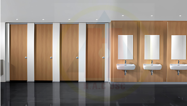VÁCH NGĂN VỆ SINH COMPACT HPL VÂN GỖ